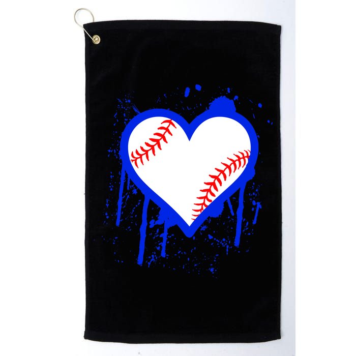 I Bleed Blue Baseball Heart Golf Towel