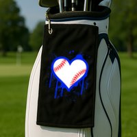 I Bleed Blue Baseball Heart Golf Towel