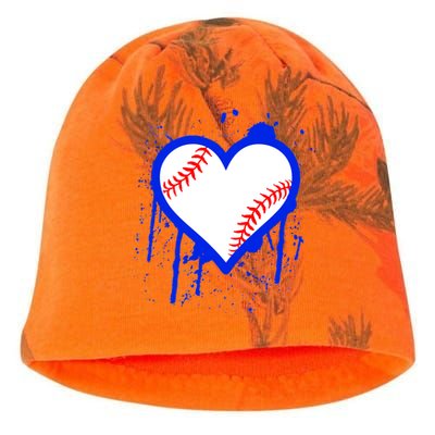 I Bleed Blue Baseball Heart Kati - Camo Knit Beanie