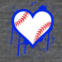 I Bleed Blue Baseball Heart Button