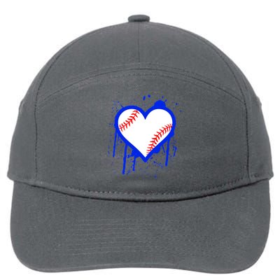 I Bleed Blue Baseball Heart 7-Panel Snapback Hat