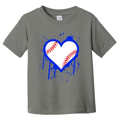I Bleed Blue Baseball Heart Toddler T-Shirt