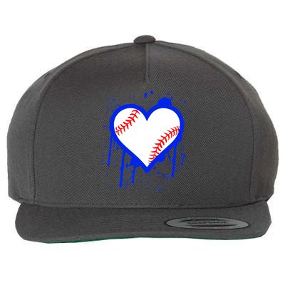 I Bleed Blue Baseball Heart Wool Snapback Cap