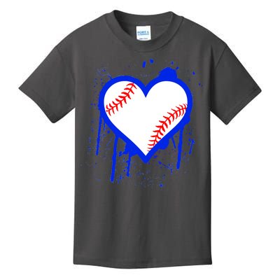 I Bleed Blue Baseball Heart Kids T-Shirt