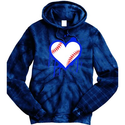 I Bleed Blue Baseball Heart Tie Dye Hoodie