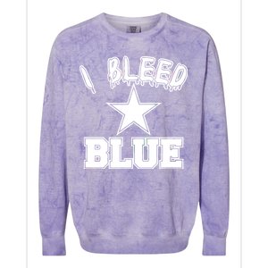 I Bleed Blue Dallas, Texas Fan Pride Colorblast Crewneck Sweatshirt