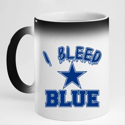 I Bleed Blue Dallas, Texas Fan Pride 11oz Black Color Changing Mug