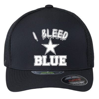 I Bleed Blue Dallas, Texas Fan Pride Flexfit Unipanel Trucker Cap