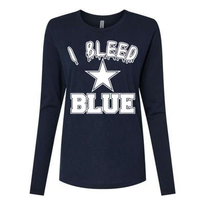 I Bleed Blue Dallas, Texas Fan Pride Womens Cotton Relaxed Long Sleeve T-Shirt