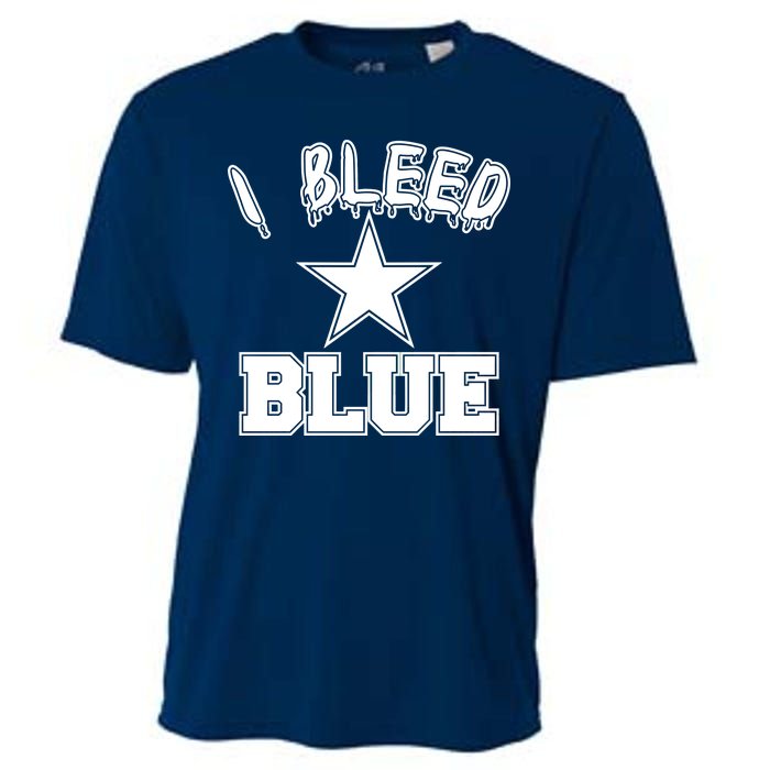 I Bleed Blue Dallas, Texas Fan Pride Cooling Performance Crew T-Shirt