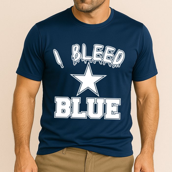 I Bleed Blue Dallas, Texas Fan Pride Cooling Performance Crew T-Shirt