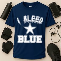 I Bleed Blue Dallas, Texas Fan Pride Cooling Performance Crew T-Shirt