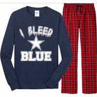 I Bleed Blue Dallas, Texas Fan Pride Long Sleeve Pajama Set