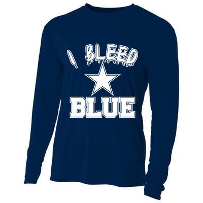 I Bleed Blue Dallas, Texas Fan Pride Cooling Performance Long Sleeve Crew