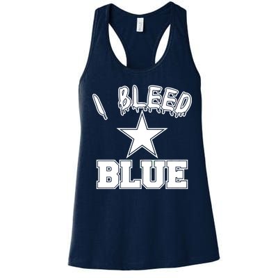 I Bleed Blue Dallas, Texas Fan Pride Women's Racerback Tank