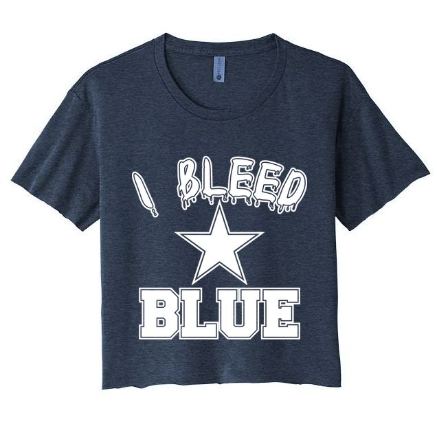 I Bleed Blue Dallas, Texas Fan Pride Crop Top