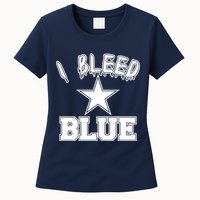 I Bleed Blue Dallas, Texas Fan Pride Womens T-Shirt