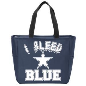 I Bleed Blue Dallas, Texas Fan Pride Zip Tote Bag