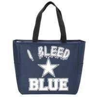 I Bleed Blue Dallas, Texas Fan Pride Zip Tote Bag