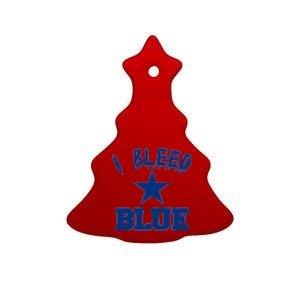 I Bleed Blue Dallas, Texas Fan Pride Ceramic Tree Ornament