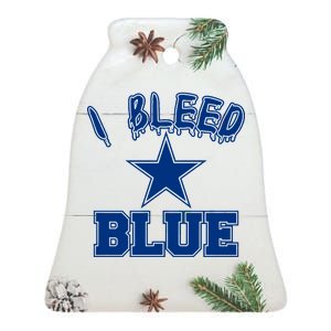 I Bleed Blue Dallas, Texas Fan Pride Ceramic Bell Ornament