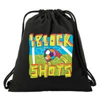 I Block Shots Drawstring Bag