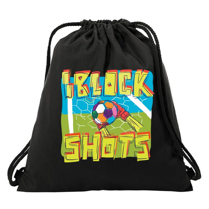 I Block Shots Drawstring Bag