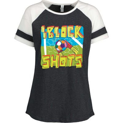 I Block Shots Enza Ladies Jersey Colorblock Tee