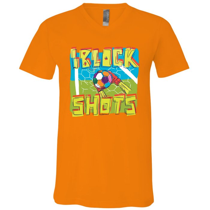 I Block Shots V-Neck T-Shirt