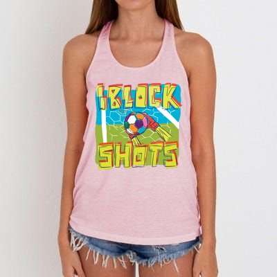 I Block Shots Women's Knotted Racerback Tank