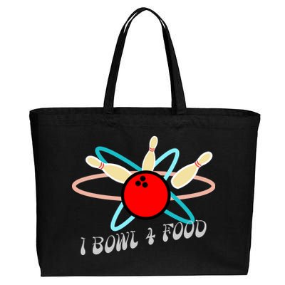 I Bowl For Food Cotton Canvas Jumbo Tote