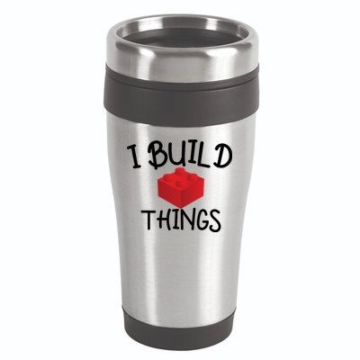 I Build Things Building Blocks 16oz Travel Tumbler