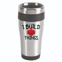 I Build Things Building Blocks 16oz Travel Tumbler
