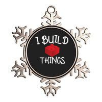 I Build Things Building Blocks Metallic Star Ornament