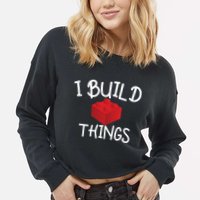 I Build Things Building Blocks Cropped Pullover Crew