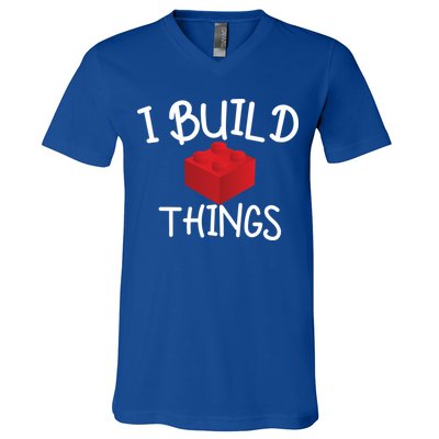 I Build Things Building Blocks V-Neck T-Shirt
