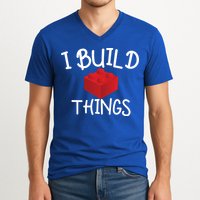 I Build Things Building Blocks V-Neck T-Shirt