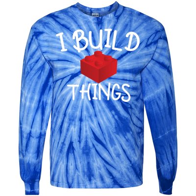 I Build Things Building Blocks Tie-Dye Long Sleeve Shirt