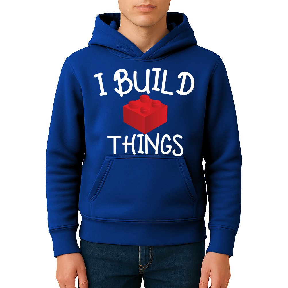 I Build Things Building Blocks Kids Hoodie