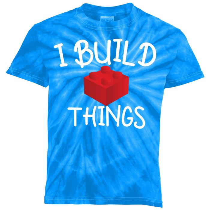 I Build Things Building Blocks Kids Tie-Dye T-Shirt