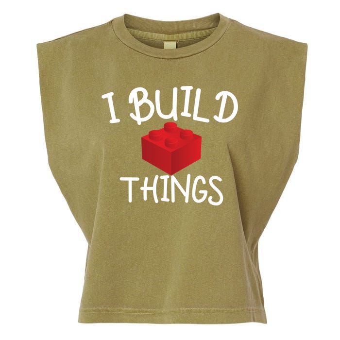 I Build Things Building Blocks Garment-Dyed Women's Muscle Tee