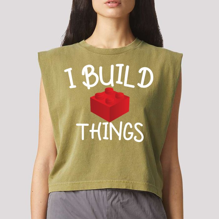 I Build Things Building Blocks Garment-Dyed Women's Muscle Tee