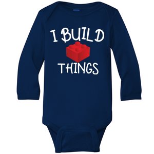 I Build Things Building Blocks Baby Long Sleeve Bodysuit