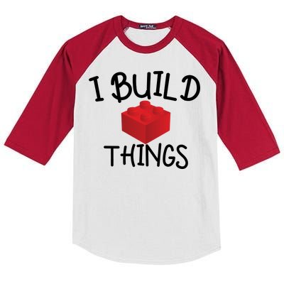 I Build Things Building Blocks Kids Colorblock Raglan Jersey