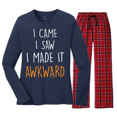 I Cam I Saw I Made It Awkward Women's Long Sleeve Flannel Pajama Set 