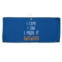 I Cam I Saw I Made It Awkward Large Microfiber Waffle Golf Towel