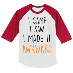 I Cam I Saw I Made It Awkward Kids Colorblock Raglan Jersey