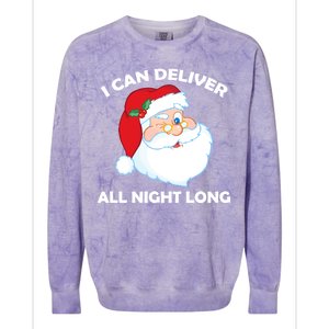 I Can Deliver All Night Long X-Mas Bad Santa Colorblast Crewneck Sweatshirt