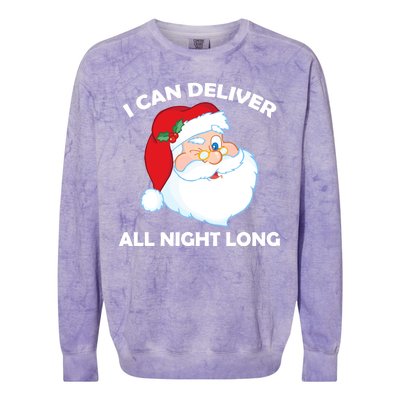 I Can Deliver All Night Long X-Mas Bad Santa Colorblast Crewneck Sweatshirt