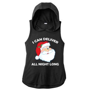 I Can Deliver All Night Long X-Mas Bad Santa Ladies PosiCharge Tri-Blend Wicking Draft Hoodie Tank